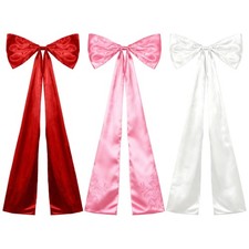 1x Large Christmas Bow Giant Long Tail Holiday Bow for Christmas Tree Decoration