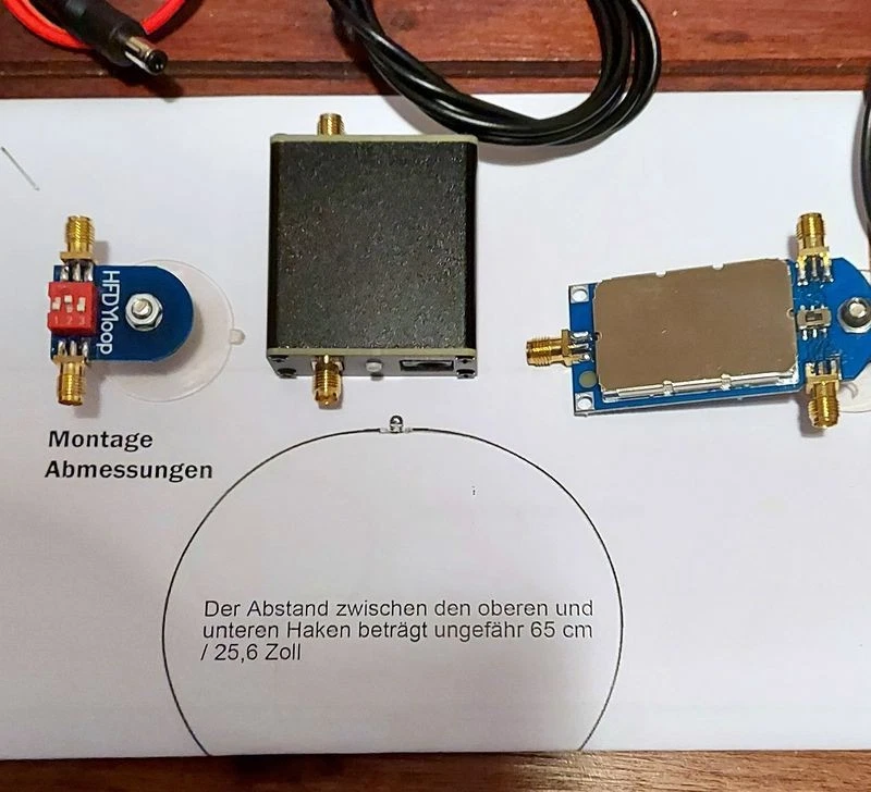 Aktive Loop Antenne, 9-12 Volt, 50K-500Mhz, mit Zubehör, - Bild 3 von 3