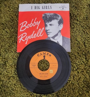 BOBBY RYDELL I Dig Girls 45 rpm 7 inch with PICTURE SLEEVE 1959 Teen Pop orignal