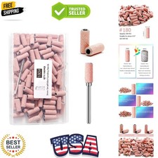100pcs Nail Drill Bits Small Sanding Bands with Upgrade 3.1mm Mandrel Bit,180...