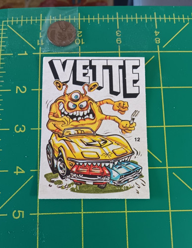 1973 Donruss Odd Rods #12 Vette Sticker Card May/May Not Stick due to Age