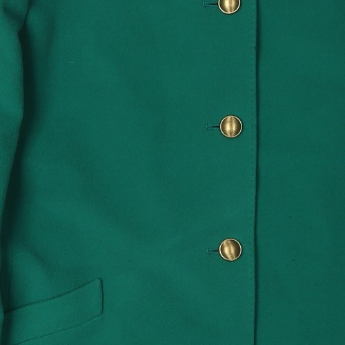 Viyella Women's Green Wool Coat Size 16 Buttoned - Picture 12 of 12