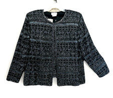 Stenay Woman 2PC Top Evening Jacket Silk Beaded Meas XL Sz 16 Bust 41" Formal