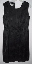 Helene Berman London Black Sleeveless Cocktail Dress w/Bows Print-Size 12