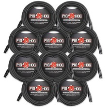 10 Pack 20ft XLR Microphone Cables 8mm HeavyDuty Audio Cables
