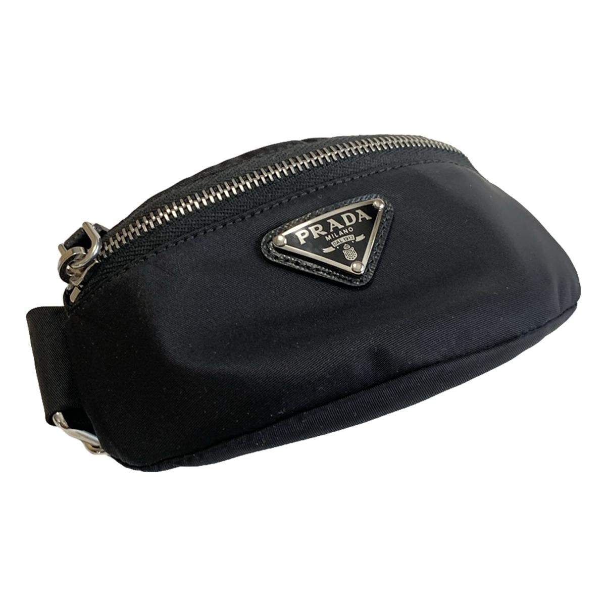クラッチバッグ Prada Black nylon wrist pouch Prada Black Nylon Wrist Pouch | italist