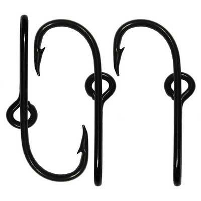 Black Hat Clip Hats Pins Fish Hook 3 PCS Hooks Custom Set Medium,