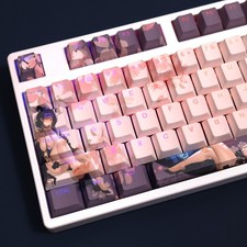 Teclas PBT transparentes Azur Lane Meiji altura cereza estándar 108 teclas
