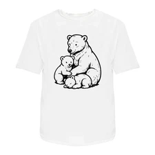 'Polar Bear with Cubs' Unisex T-Shirt -  100% Cotton (S-XXL) (TA058303)