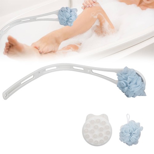 Shower Brush Set Skin Exfoliating Bath Back Sponge Scrubber Brush With Long TJS - Bild 24 von 24