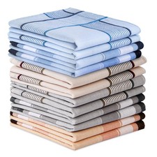 Men's Handkerchiefs, 12 Pack Soft Gents Hankies Set, Mens Premium Handkerchie...