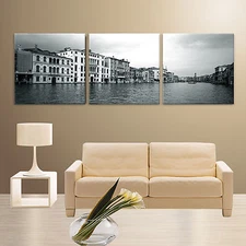 VENICE ready to hang 3 panel picture mounted on fiberboard/betterThan canvas art