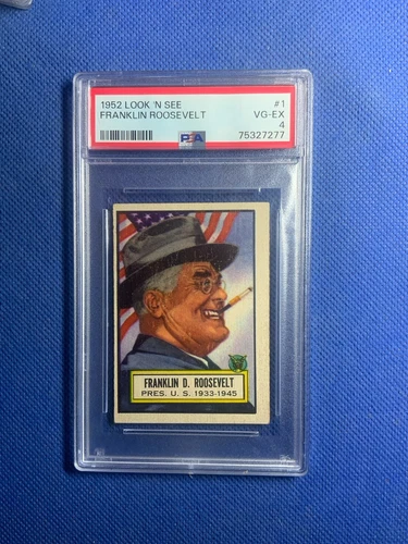 1952 Topps Look 'N See #1 Franklin Roosevelt SHORT-PRINT PSA 4 VG-EX