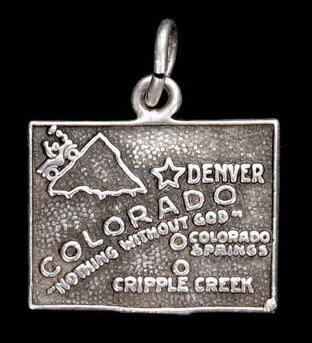 Vintage Sterling Silver Colorado State Charm Denver Pikes Peak Colorado Springs