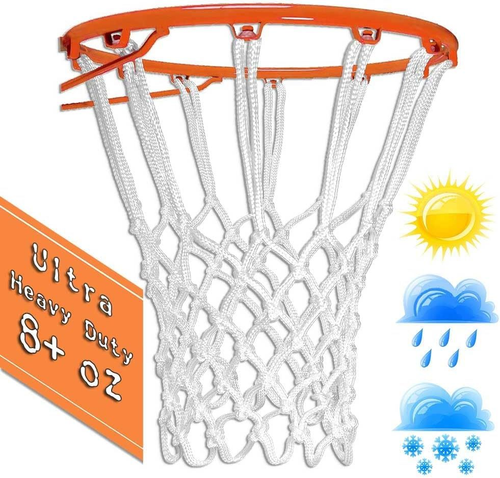 Basketball Netz Ersatz (8+ Unzen) schwer Profi Standardgröße, weiß