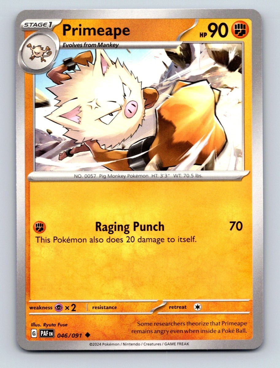 Primeape HP 90 Raging Punch Attack Rarity Orange Dynamic Pokémon