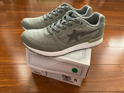 $273 Bathing Ape Bape Grey TRACK STA LT sz 8 !! bapesta Court sk8 road Sta