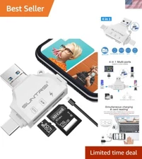 USB 3.0 SD/Micro SD Card Reader with Charging Port - Fast Data Transfer Solution