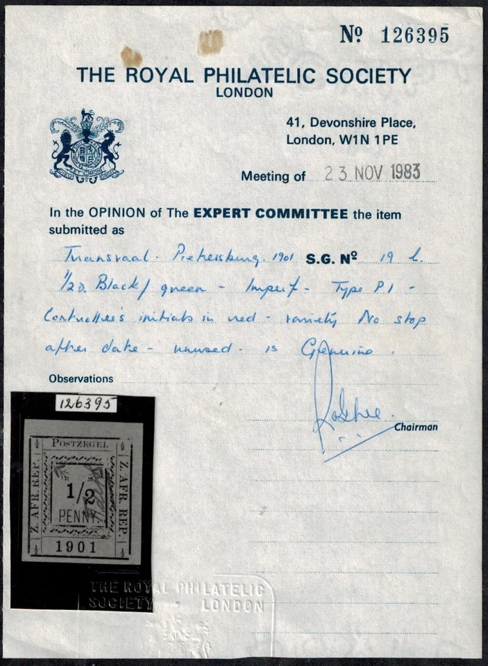 TRANSVAAL Pietersburg 1901 SG 19L 1/2d MOG P1 R1/6 sem parada após 1901 - Imagem 3 de 3