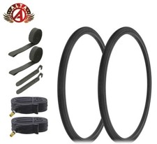 27 x 1 1/4 Bicycle Black Tires  Tubes Bike Touring Road Slick ALTA.