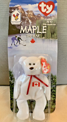 TY Maple the Bear Beanie Babies - Retired with RARE Tag ERRORS *SEE PICTURES