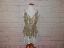 Free People One Medium Yellow Floral Tunic Shirt Mini Dress Boho V Neck 4204