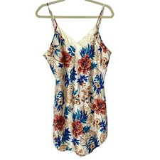 Vintage Kathryn 1990s Floral Elegant Ornate Silky Satin Mini Slip Dress Nightie