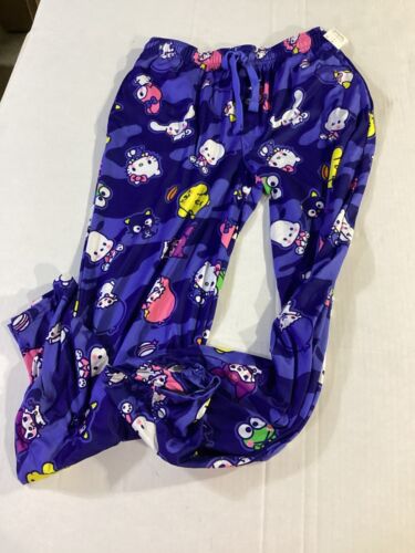 Women's Hello Kitty Pink White Stripe Bow Soft Pajama Sleep Pants Small