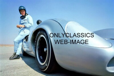 1967 STEVE MCQUEEN LOLA T70 AUTO RACING SPORTS CAR 8x12 PHOTO-WIDE ANGLE LENS