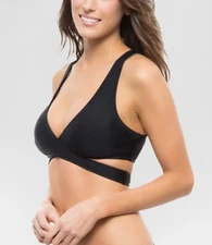 Vanilla Beach Sport Black Cut-Out Wrap Around Bikini Swim Top Women's MED #1976