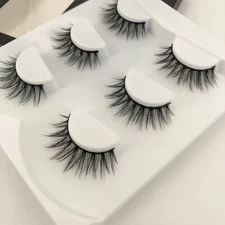 3 Pairs Natural Long Eye Lashes Handmade Thick Black False Eyelashes Makeup Sets