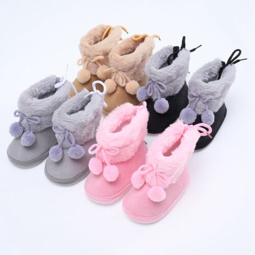 Infant Baby Girls Boys Toddler Slippers Socks Shoes Flowers Boots Winter Warm