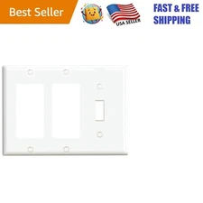 Sleek Thermoset 3-Gang Wallplate, 1-Toggle & 2-Decora, Dust-Resistant Design