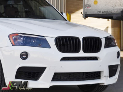Matte Black Front Kindey Grille Grill For 15-16 BMW F25 LCI X3 SUV Facelift