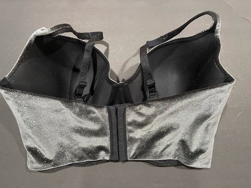 VICTORIA’S SECRET CORSET BLACK VELVET SPARKLE BUSTIER SIZE 38 DD EUC - 第 7/12 張圖片
