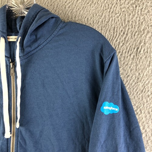Marine Layer Full Zip Afternoon Hoodie Herren XL blau Fleece leicht Co. Logo - Bild 4 von 12