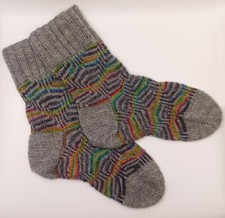 Hand knitted wool socks are warm and soft For home shoes Men Women Size Handmade