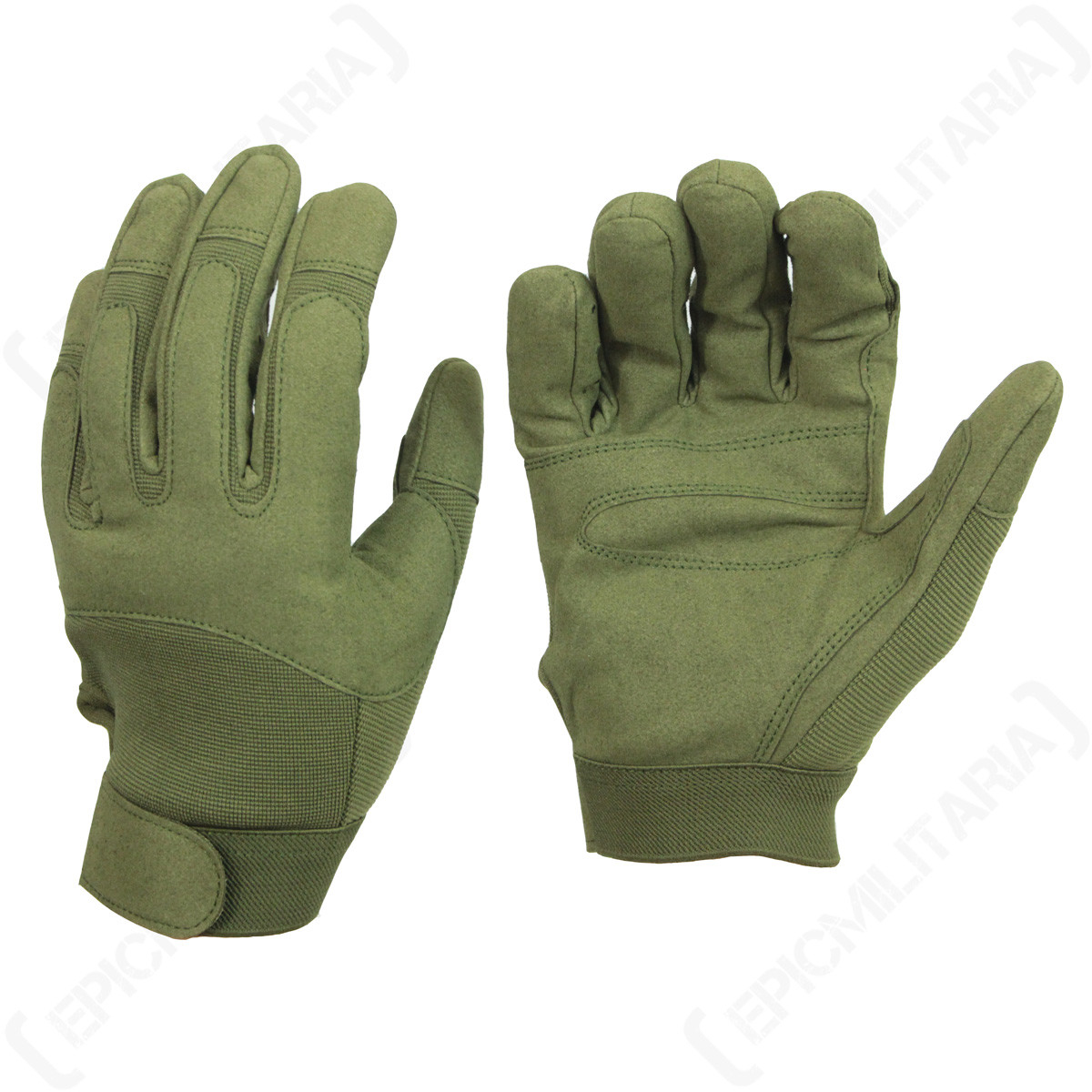 Olive Green Gloves - Outdoor Work Army Military Padded Airsoft All