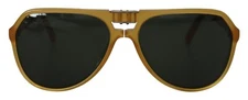 DOLCE & GABBANA Sunglasses DG4196 Yellow Acetate Black Lens Aviator RRP 400usd
