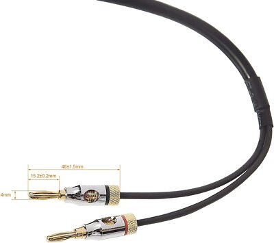 JORZOR 1 Pair 13AWG Audiophile Grade Speaker Wire With Pre-Connected Dual Gold Plated Banana Plug Tips - Oxygen-Free Copper (OFC) Construction (1M(3.3FT - View #6