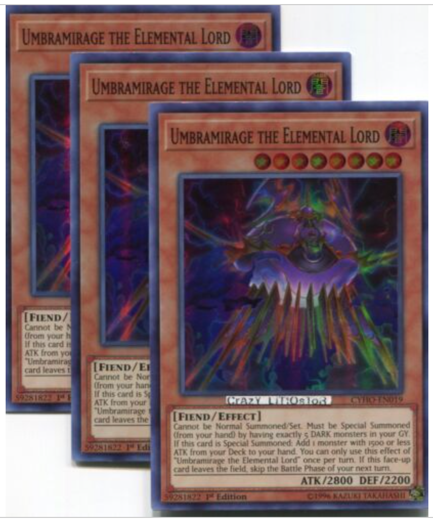Yu-Gi-Oh! - x3 Umbramirage Elemental Lord - CYHO-EN019 - Super Rare -1st  Ed-NM/M | eBay