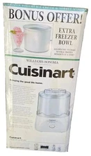 Cuisinart Frozen Ice Cream Maker RED w/ Bonus Extra Bowl NEW