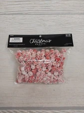 New! Red Snow Glitter Balls Crafts Vase Bowl Filler Decor Christmas Berry White