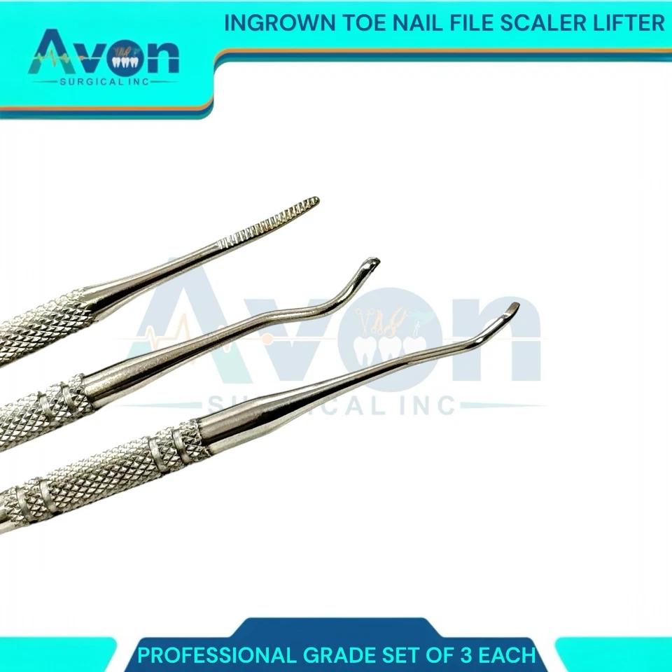 Ingrown Toenail Removal Kit - w/ Nail File & 2 Lifter Scalers Pedicure Tools - Image 2 of 4