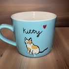 NEW Opal House Kitty Calico Cat Ceramic Coffee Mug Cup Blue Teal Stoneware — photo 7