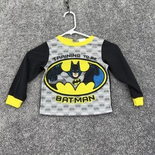 Batman Pajama Top Boys 4T Black Fleece Training To Be Batman Graphic Sleepwear