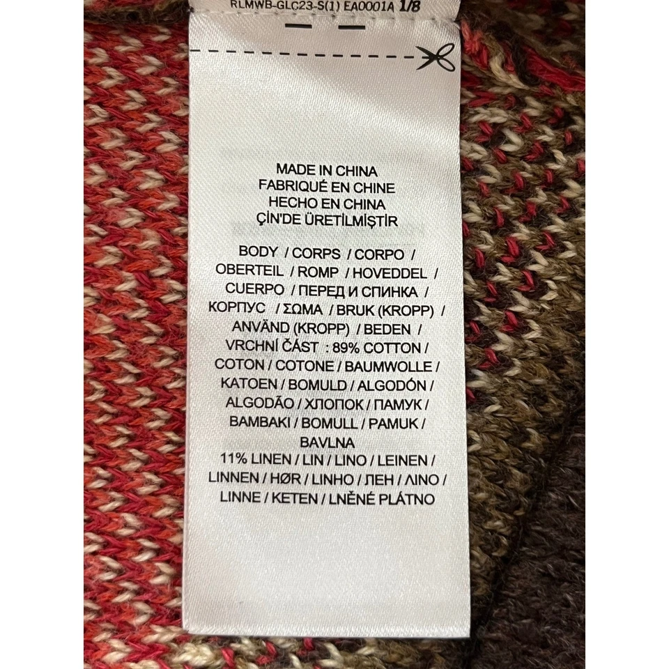 Lauren Ralph Lauren Aztec Southwestern  Belted Cardigan women 1X plus red navajo - Image 3 of 4