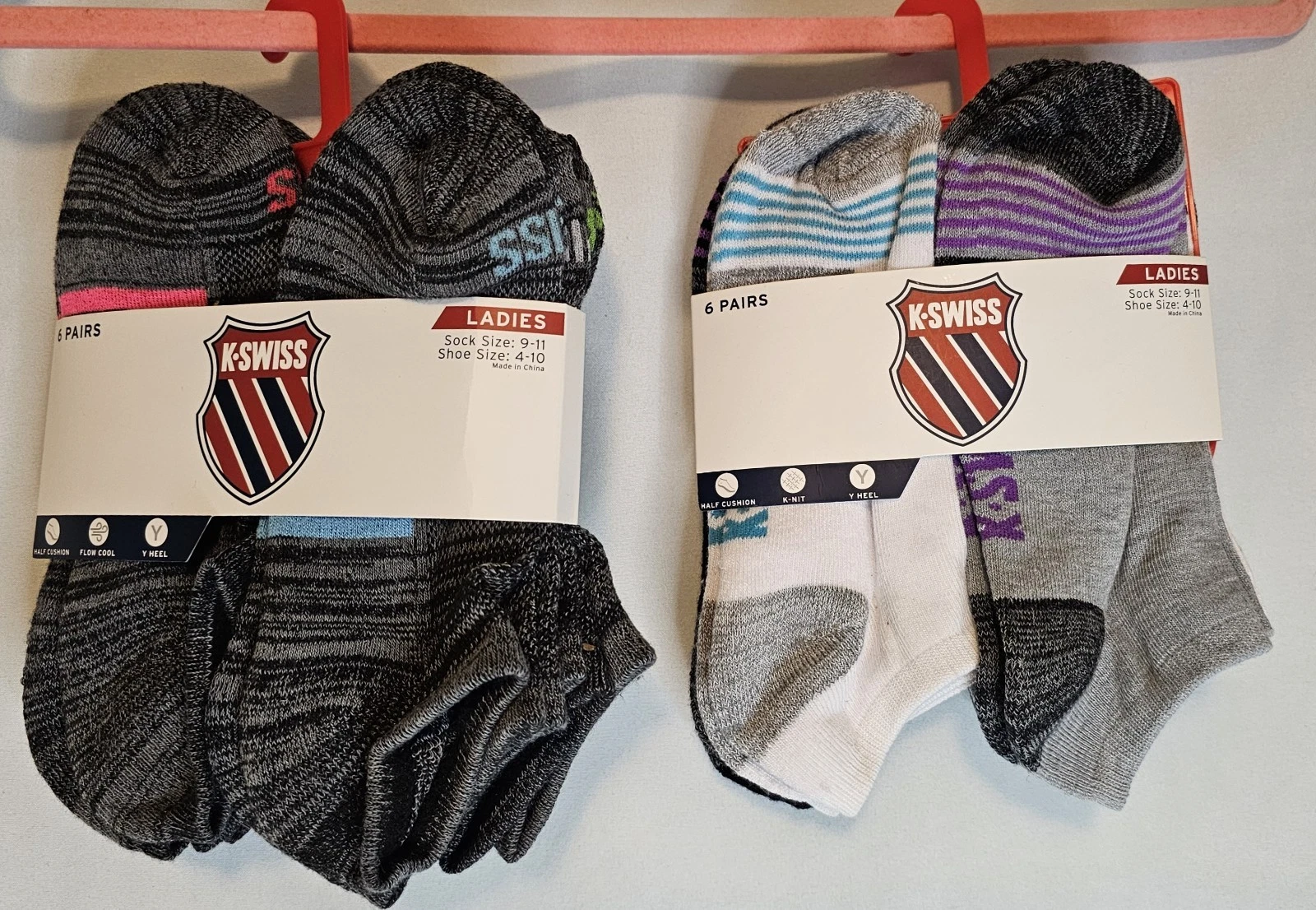 NWT Lot Of 2 6pack K Swiss Women's Ankle/Quarter Socks