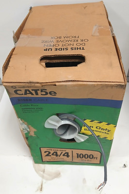 SOUTHWIRE 1000-FT 24 CAT 5E 4 RISER GRAY DATA CABLE PULL BOX COPPER  INDOOR