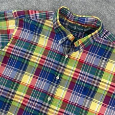 Polo Ralph Lauren Mens Button Up Shirt XL Multi-Color Plaid Plaid Short Sleeve
